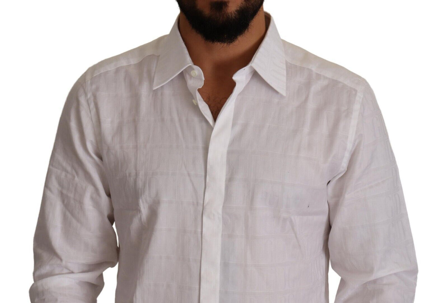 - Elegant White Cotton Dress Shirt - Slim Fit
