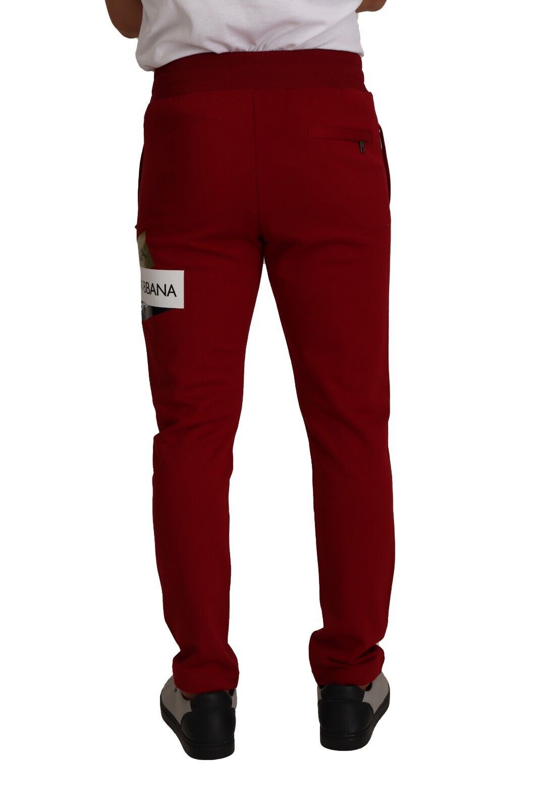 - Elegant Red Jogging Pants with Drawstring Closure