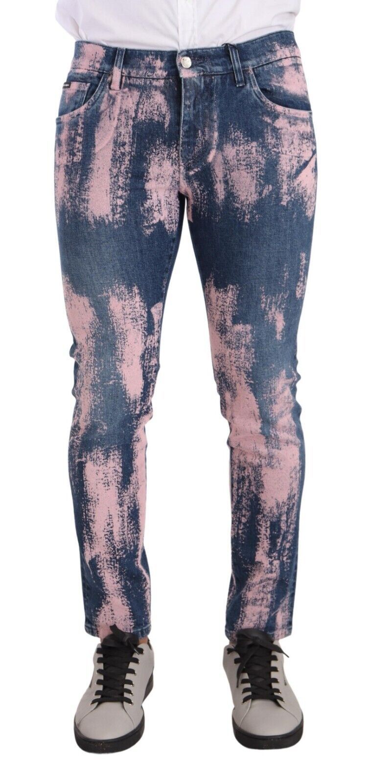 - Elegant Skinny Slim Fit Denim Jeans in Tie Dye