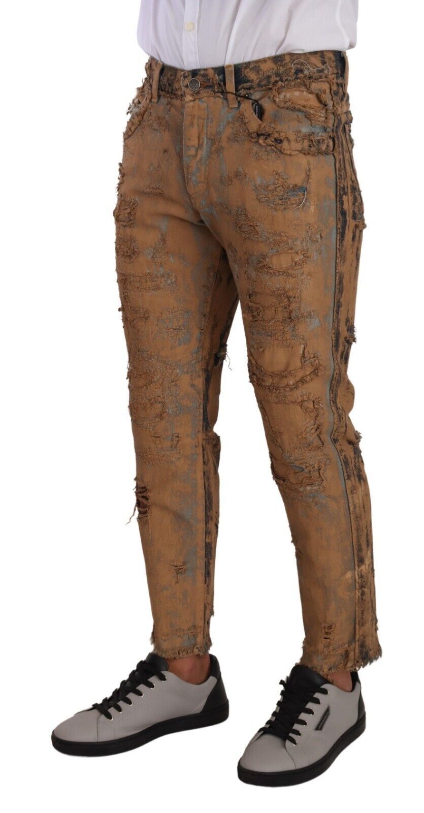 - Authentic Distressed Denim Classic Trousers