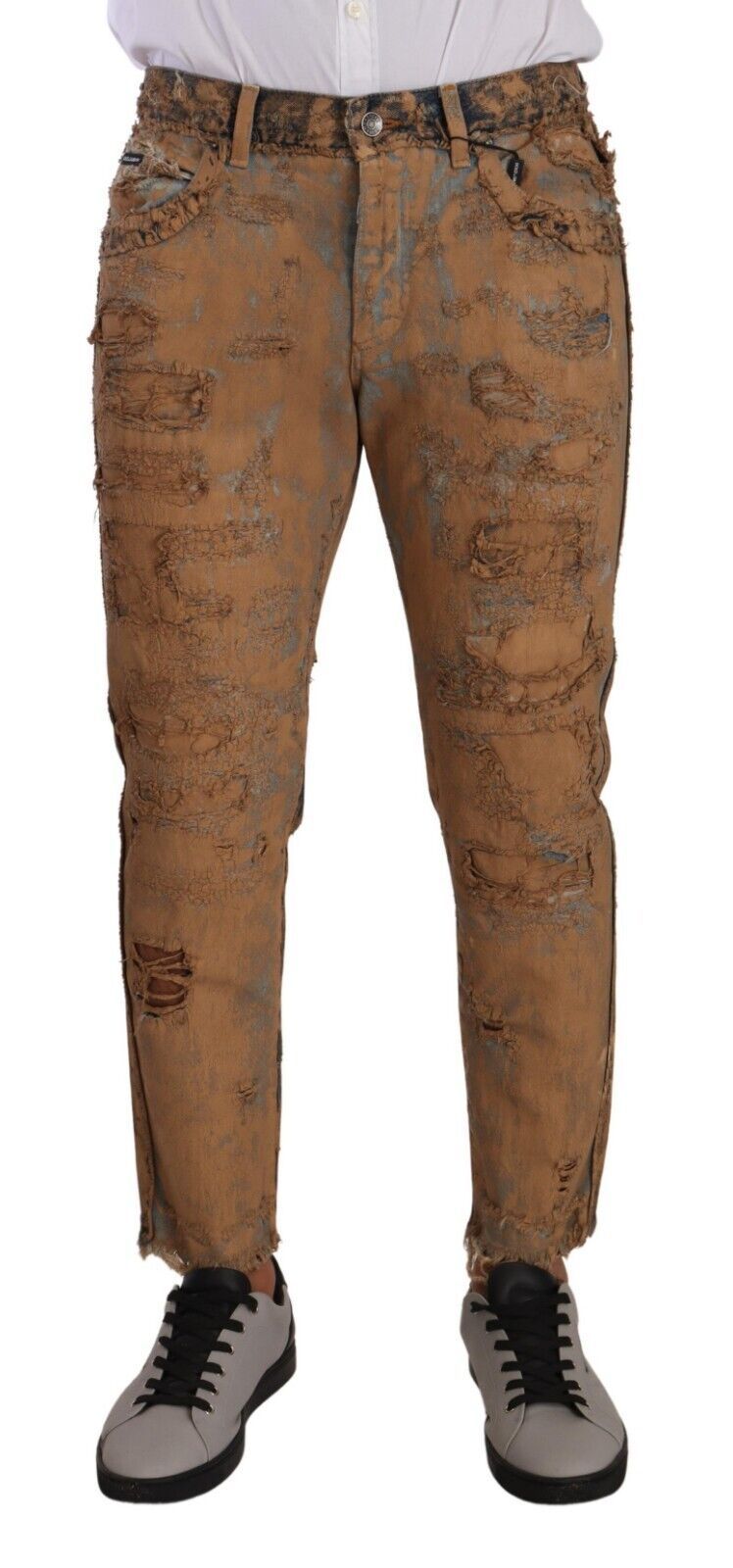 - Authentic Distressed Denim Classic Trousers