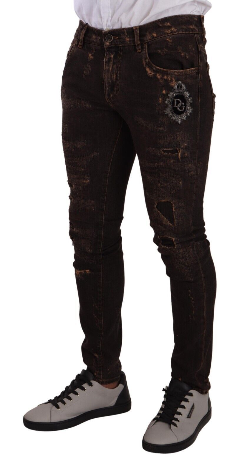 - Slim Fit Distressed Skinny Denim Jeans