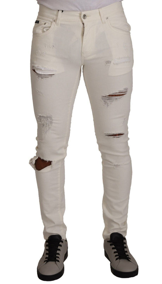 - Elegant White Skinny Denim Jeans