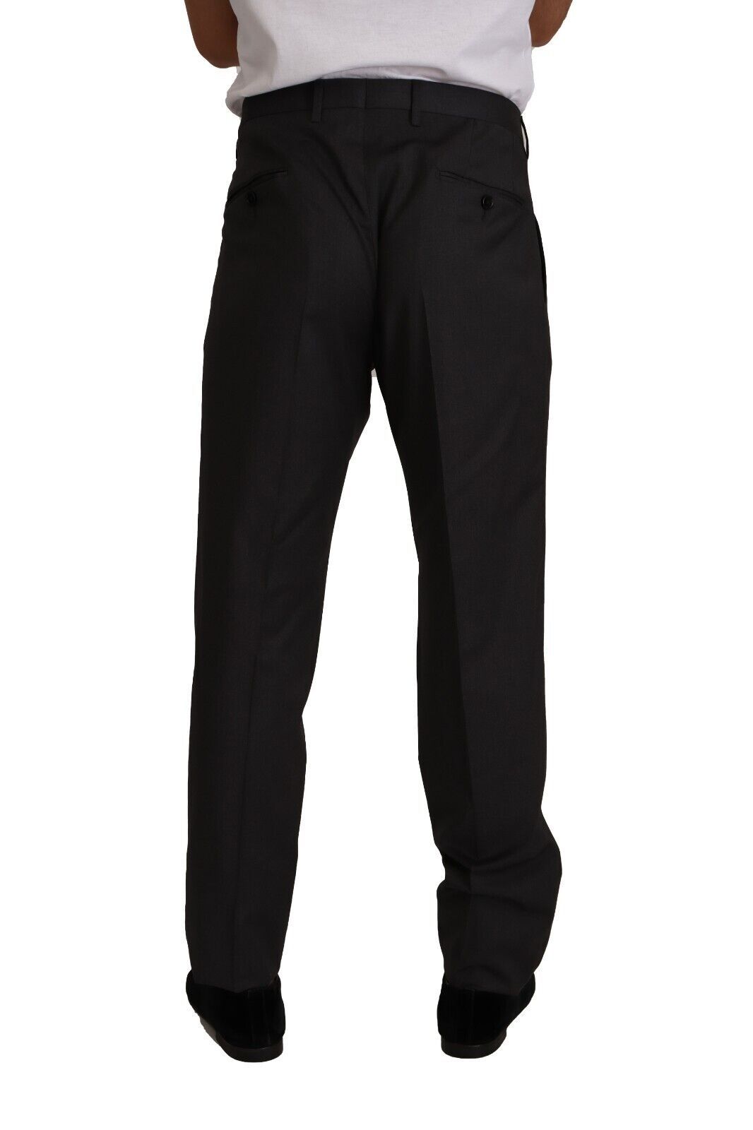 - Elegant Grey Wool Dress Trousers