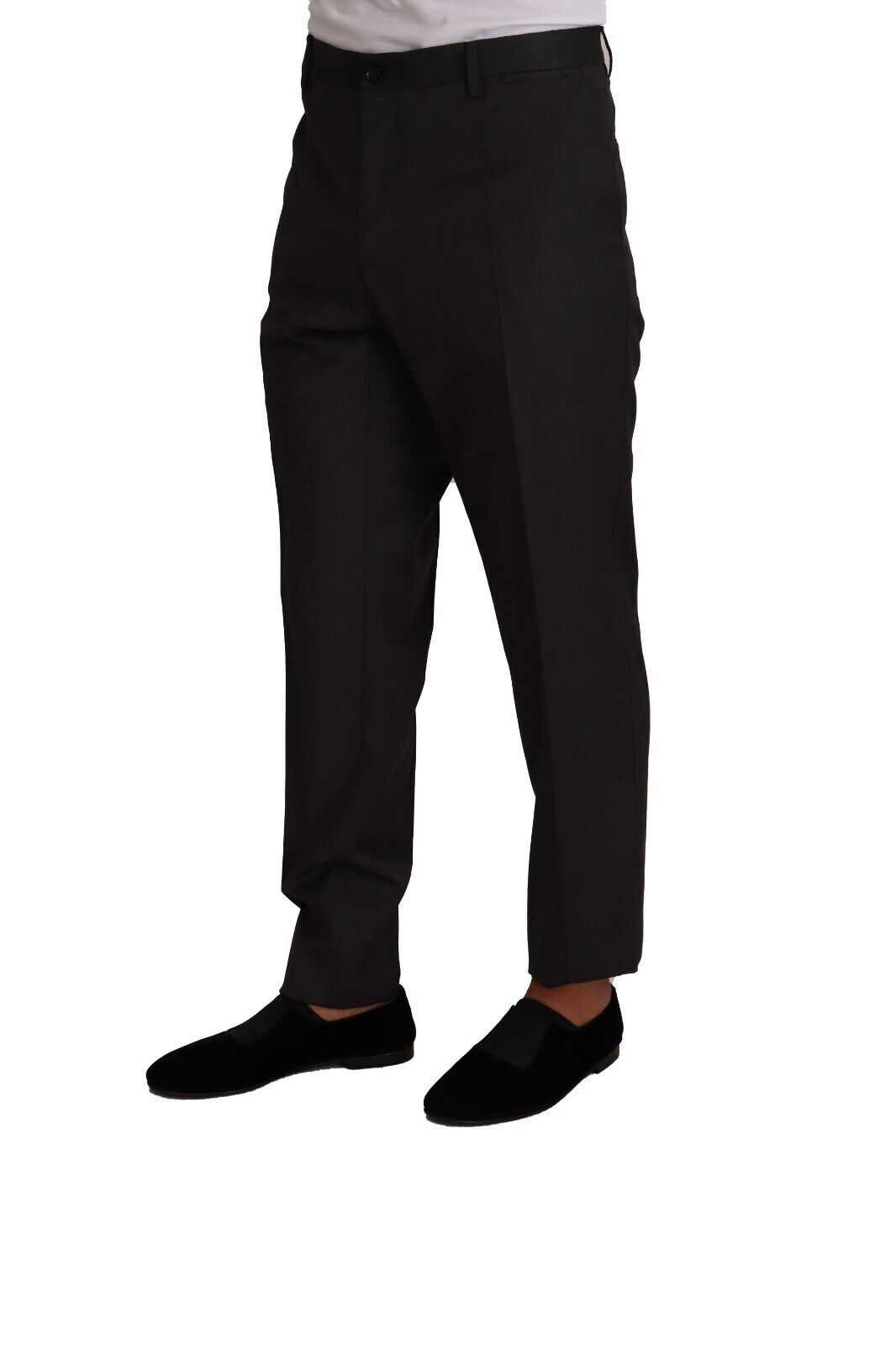 - Elegant Grey Wool Dress Trousers