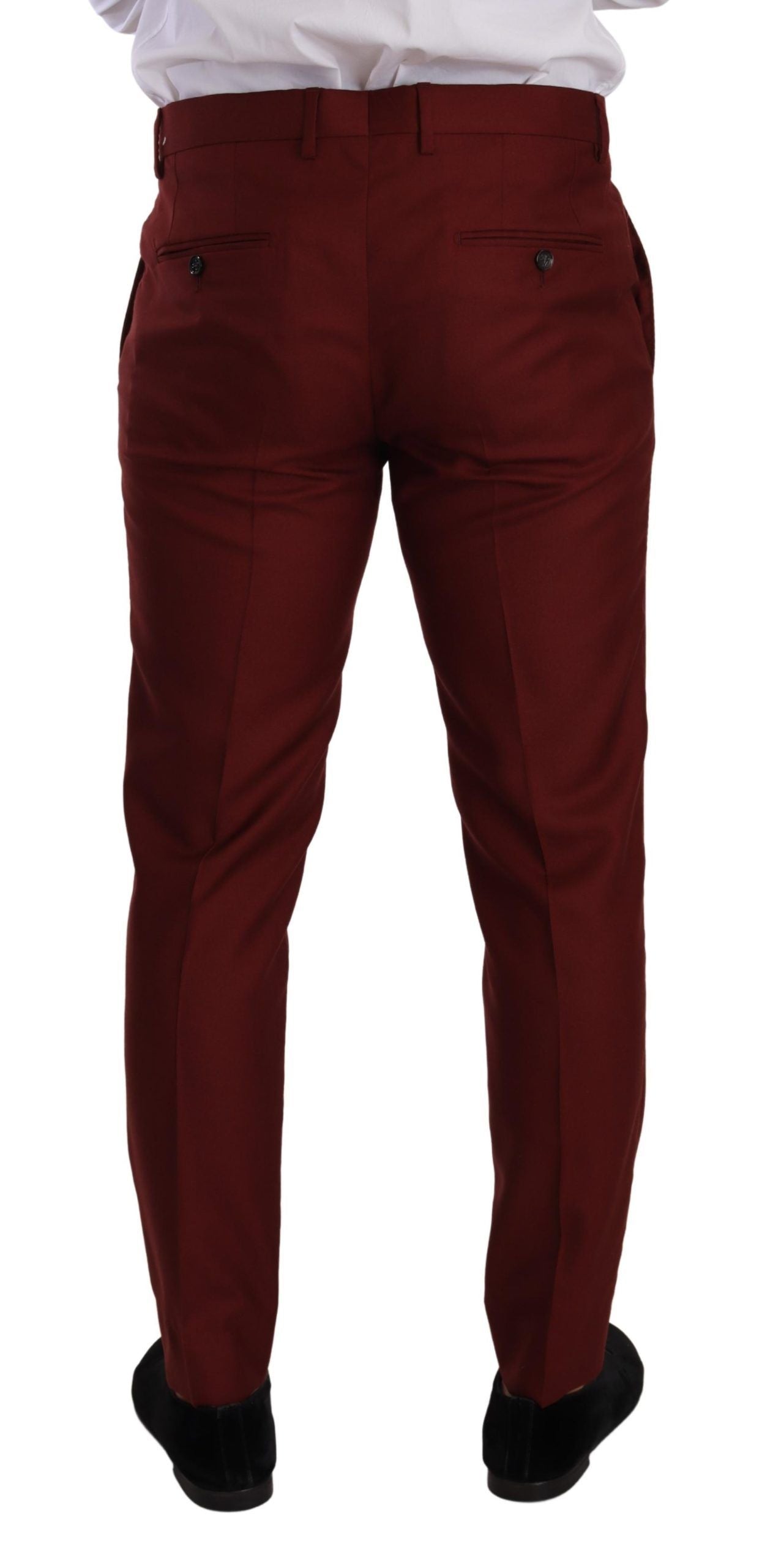 - Elegant Cashmere-Silk Red Dress Pants