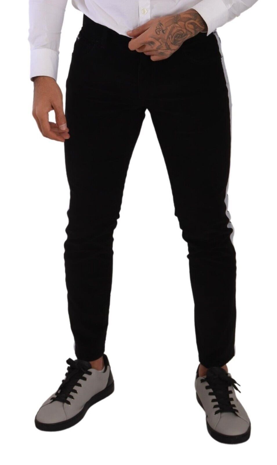 - Elegant Slim-Fit Cotton Black Jeans