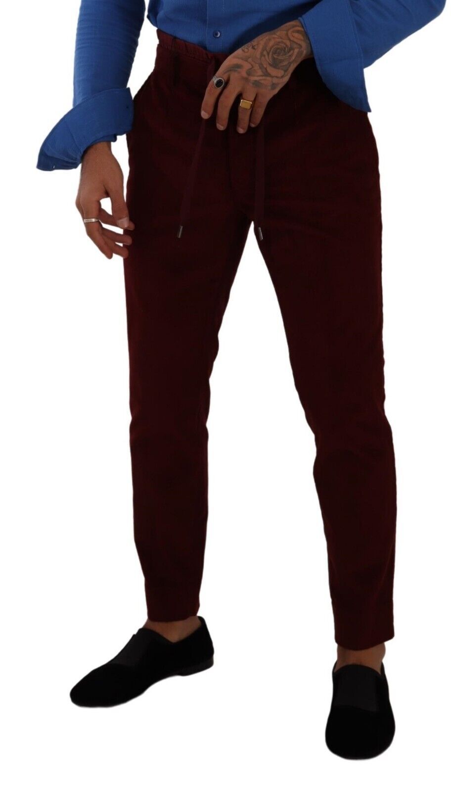 - Elegant Bordeaux Velvet Dress Trousers