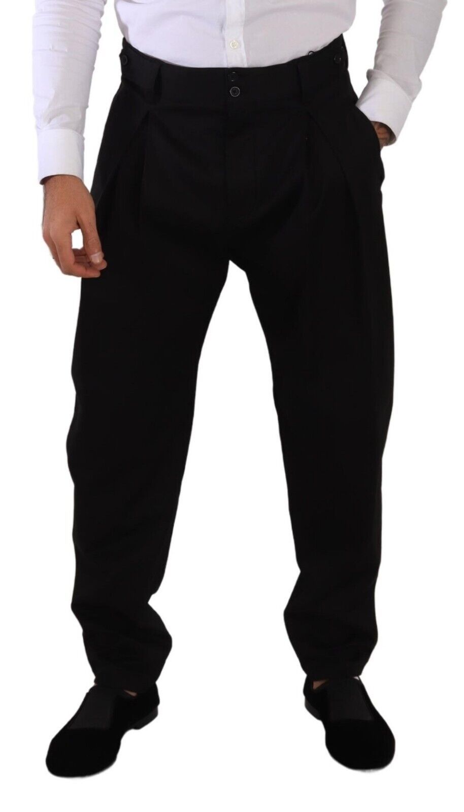 - Elegant Slim-Fit Cotton Trousers