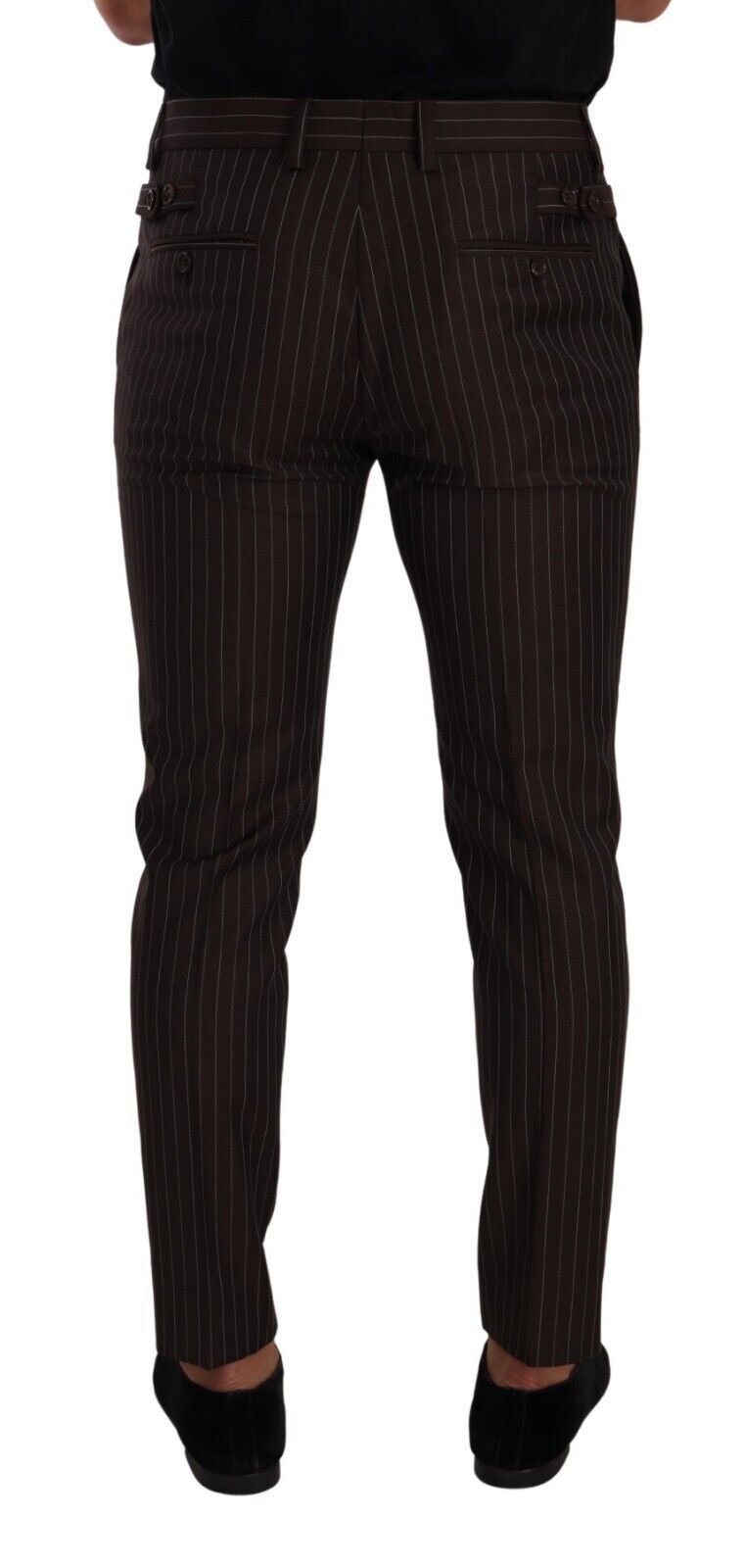 - Elegant Brown Striped Woolen Men's Trousers
