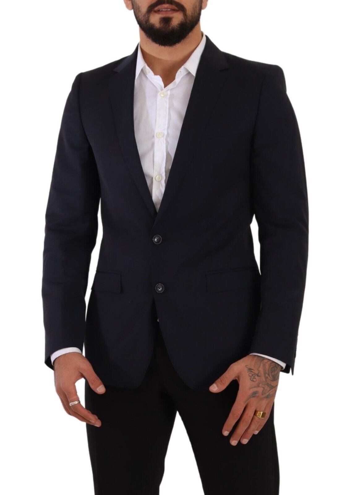 - Sleek Navy Martini Slim Fit Wool Blazer