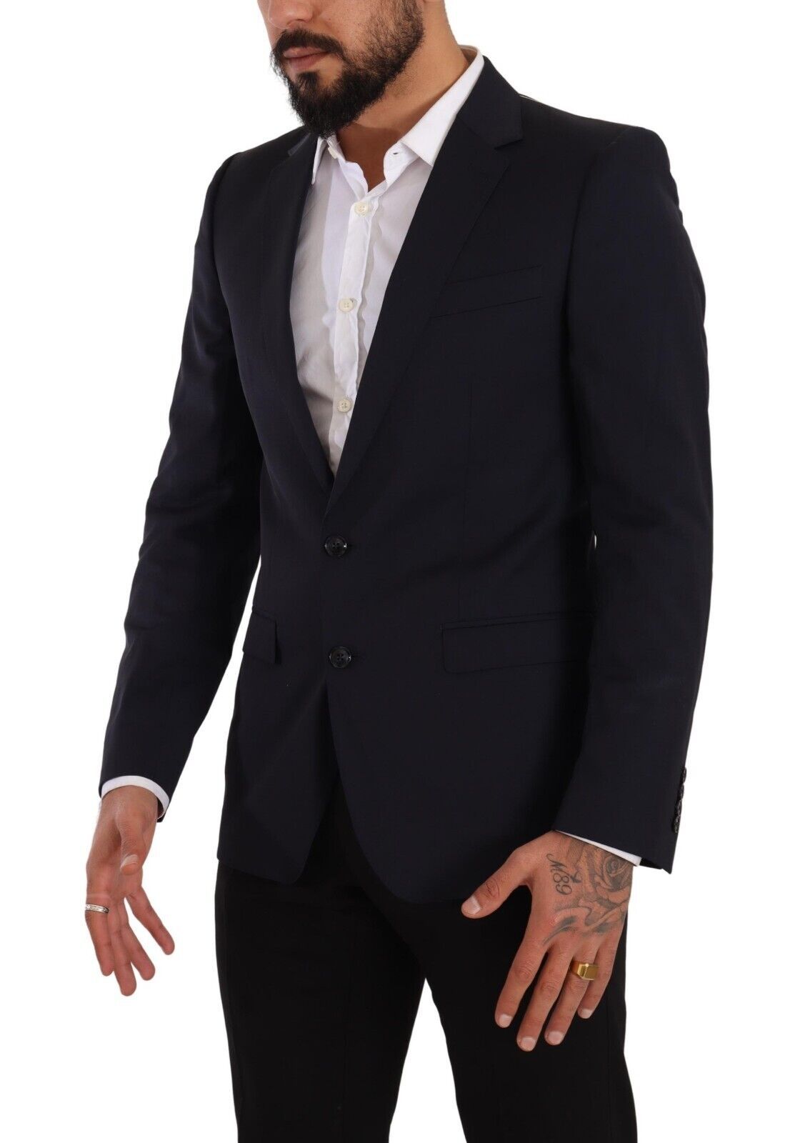 - Sleek Navy Martini Slim Fit Wool Blazer
