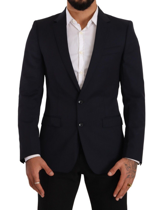 - Sleek Navy Martini Slim Fit Wool Blazer