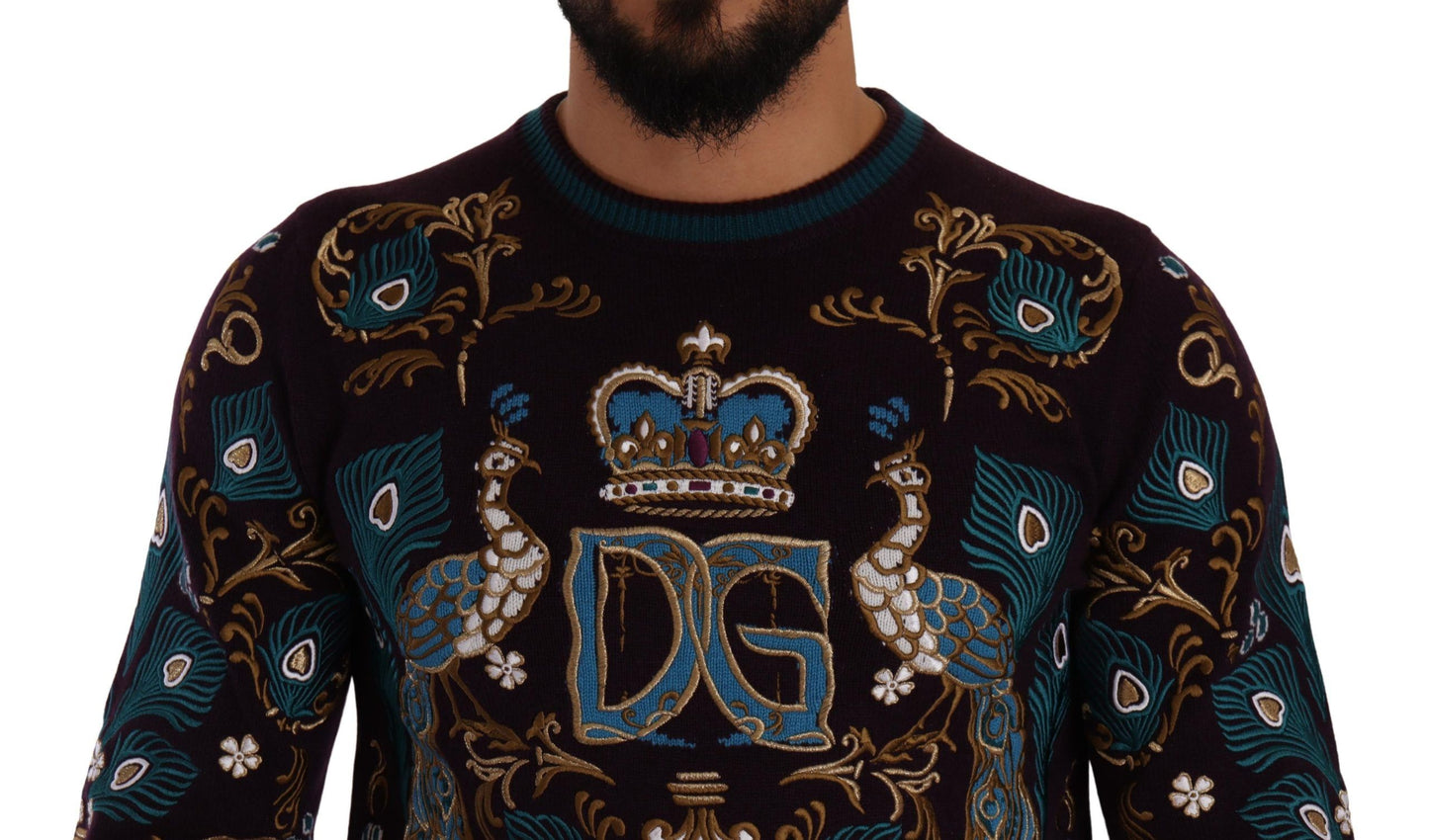 - Elegant Bordeaux Cashmere Crewneck Sweater