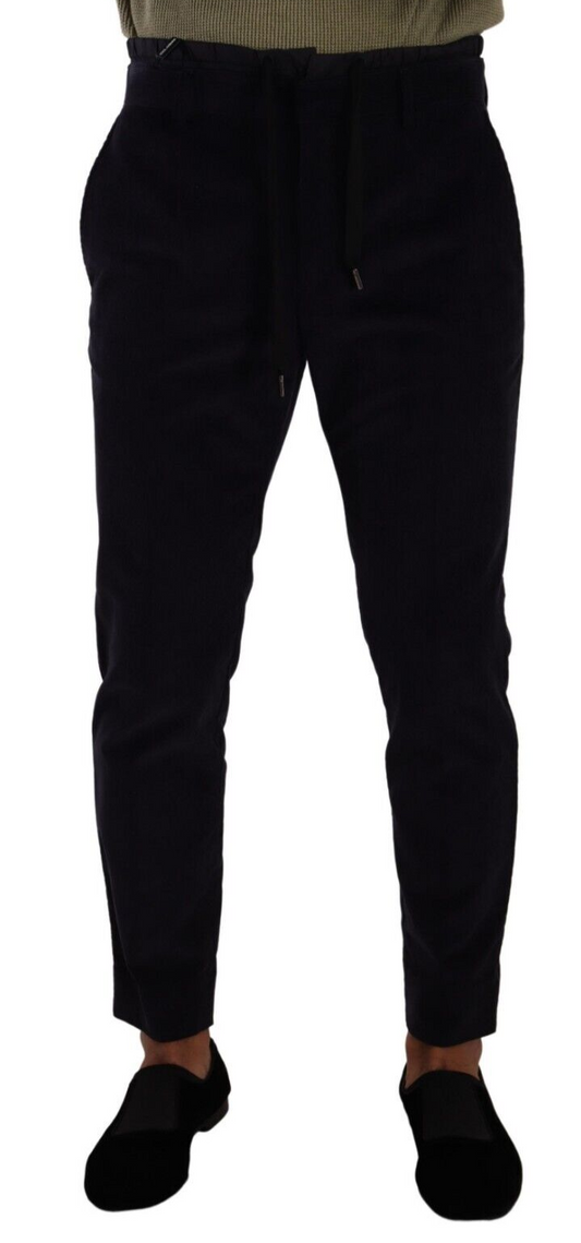 - Slim Fit Luxe Corduroy Pants in Dark Blue