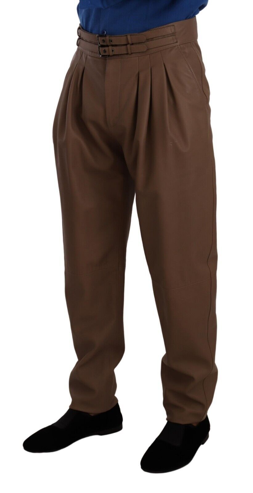 - Elegant Tapered High Waist Leather Pants