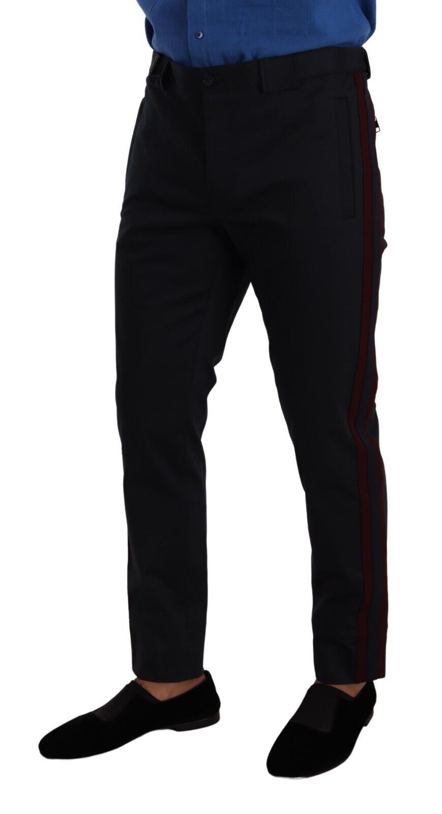 - Chic Slim Fit Chinos Pants in Blue