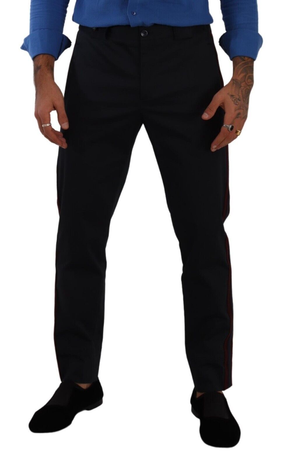 - Chic Slim Fit Chinos Pants in Blue