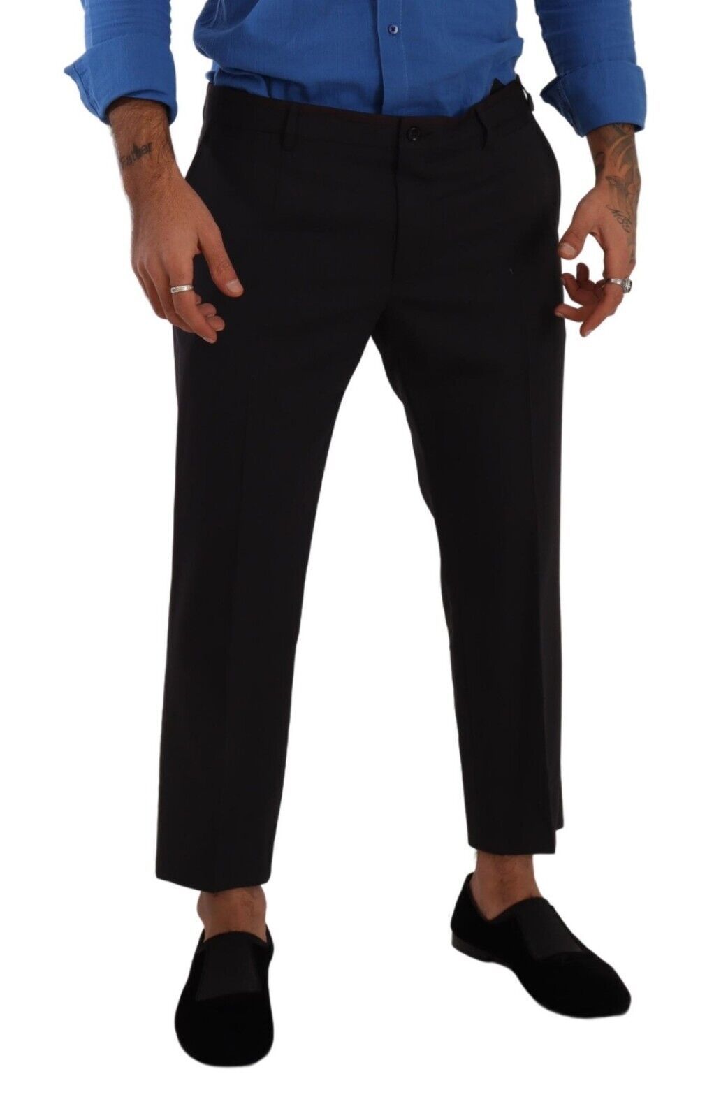 - Elegant Cropped Wool Stretch Pants