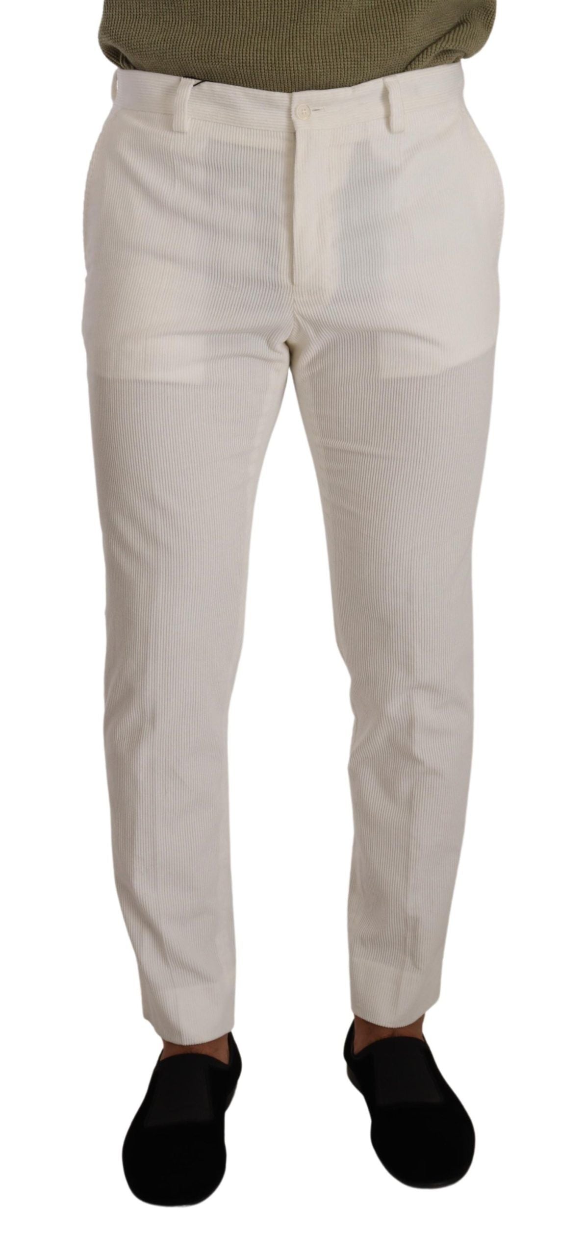 - Elegant Slim Fit Cotton Trousers
