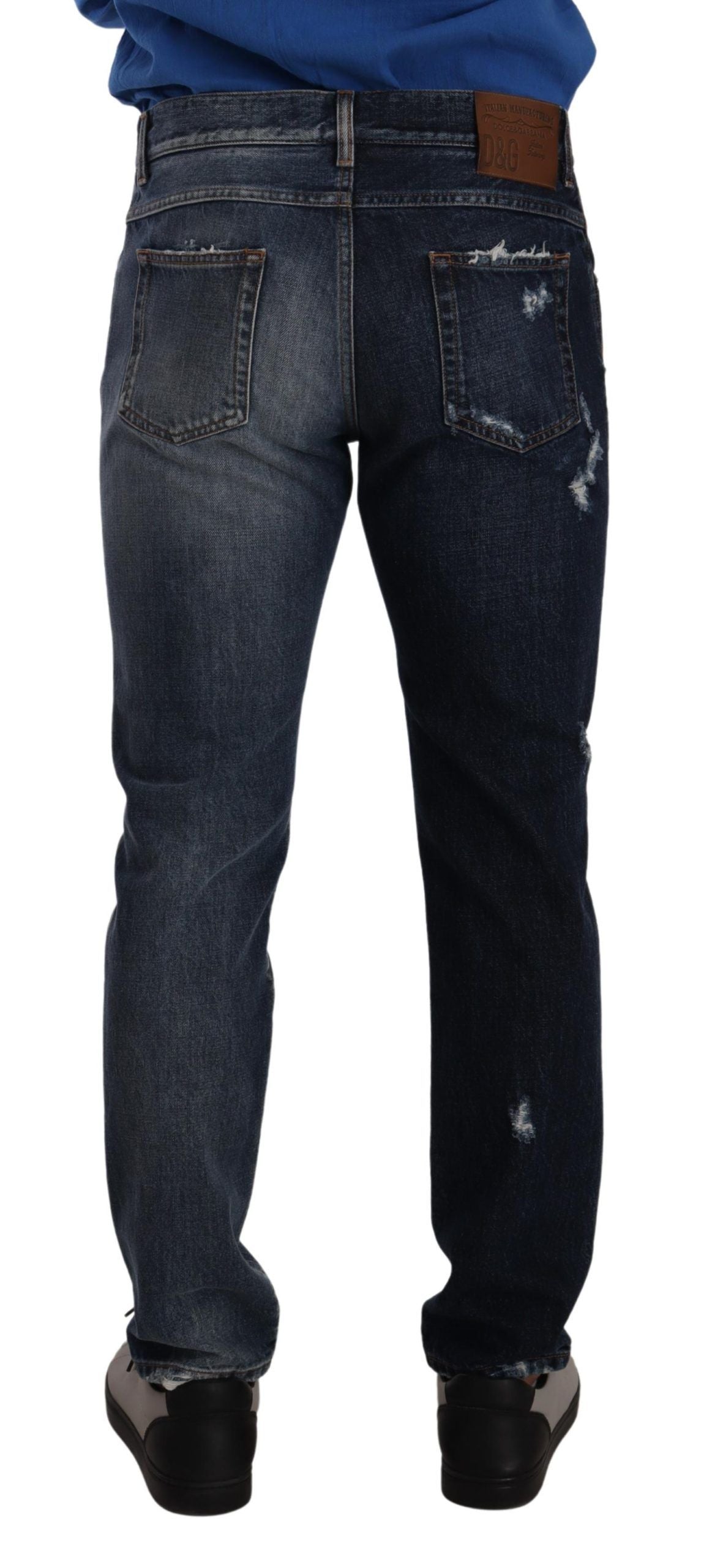 - Chic Tattered Denim Jeans