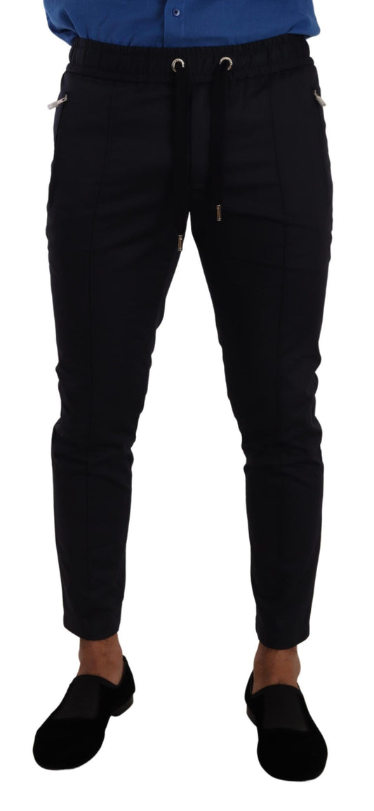 - Elegant Dark Blue Skinny Jogging Pants