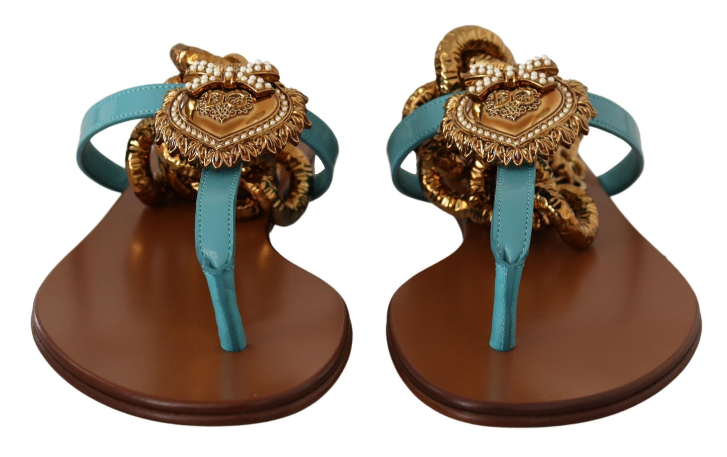 - Chic Gladiator Flats with Heart Devotion Detail
