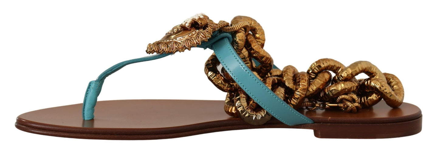 - Chic Gladiator Flats with Heart Devotion Detail