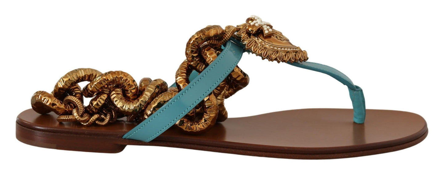- Chic Gladiator Flats with Heart Devotion Detail