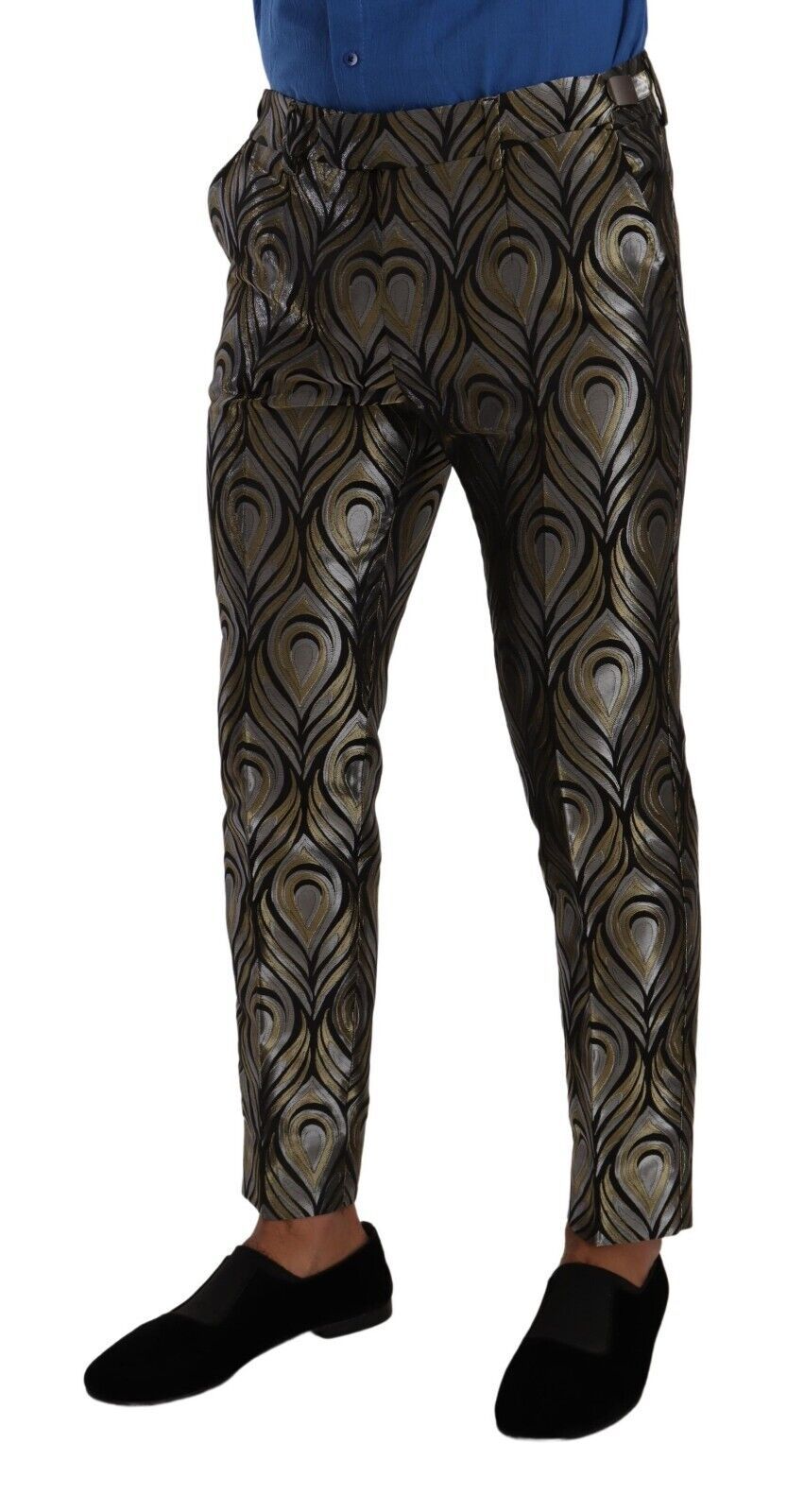 - Elegant Slim Fit Metallic Dress Trousers