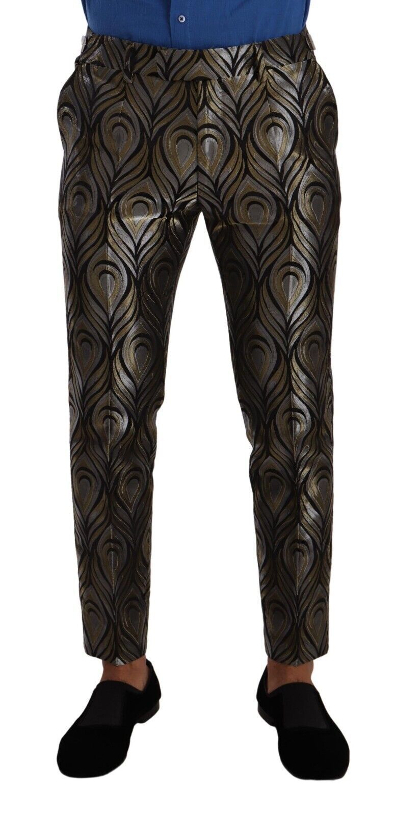 - Elegant Slim Fit Metallic Dress Trousers