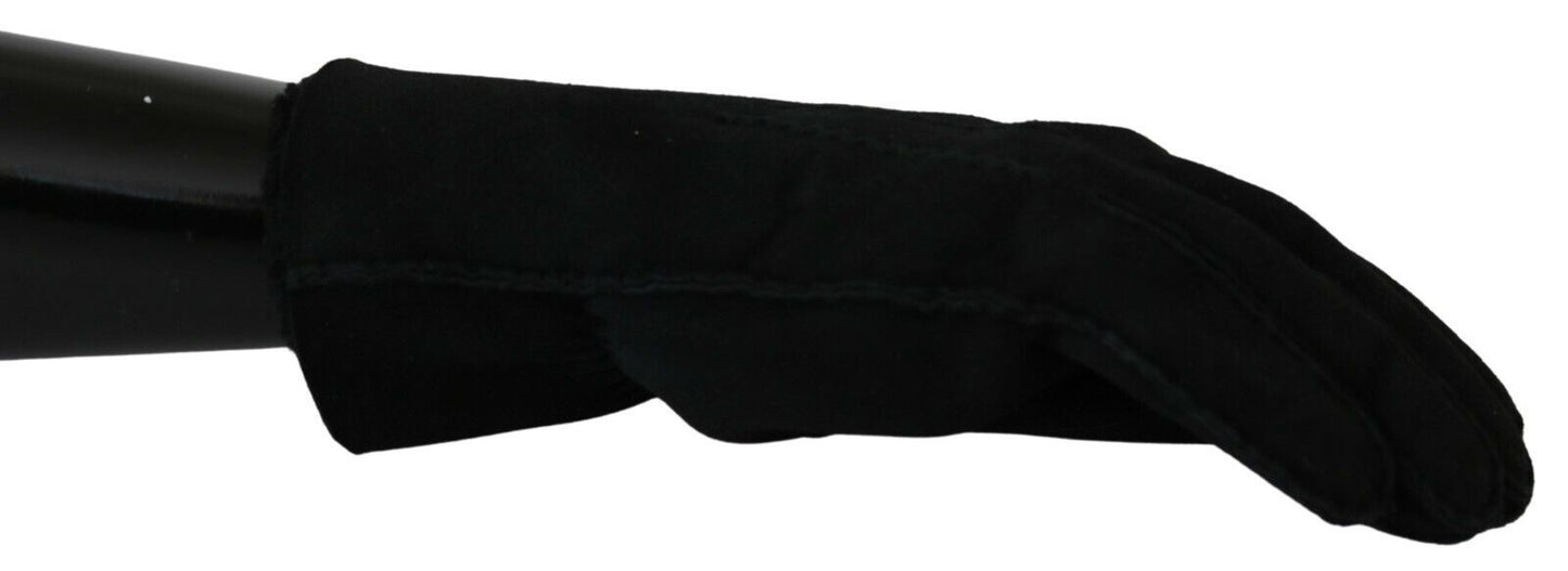 - Bold Black Leather Biker Gloves