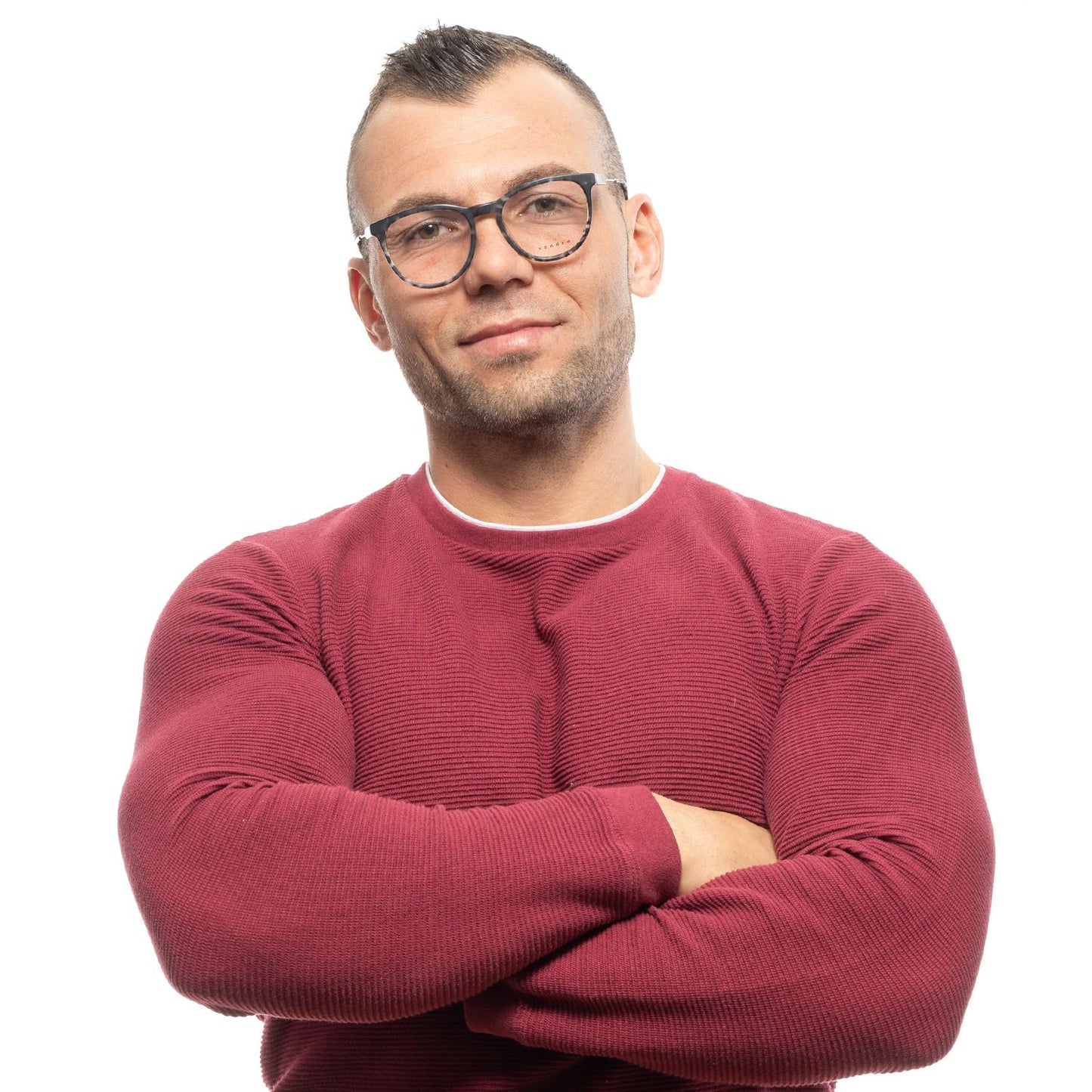 Sandro Gray Men’s Optical Frames – Square Full-Rim Design