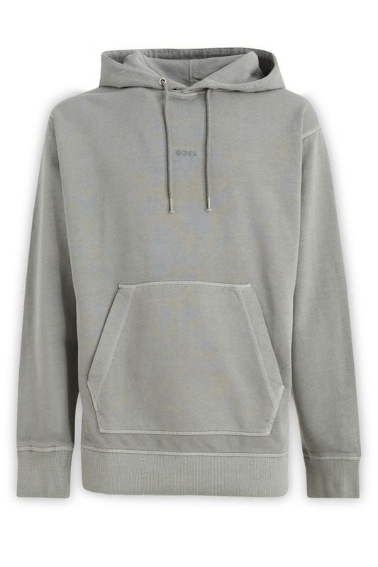 - Elegant Grey Cotton Hooded Sweatshirt