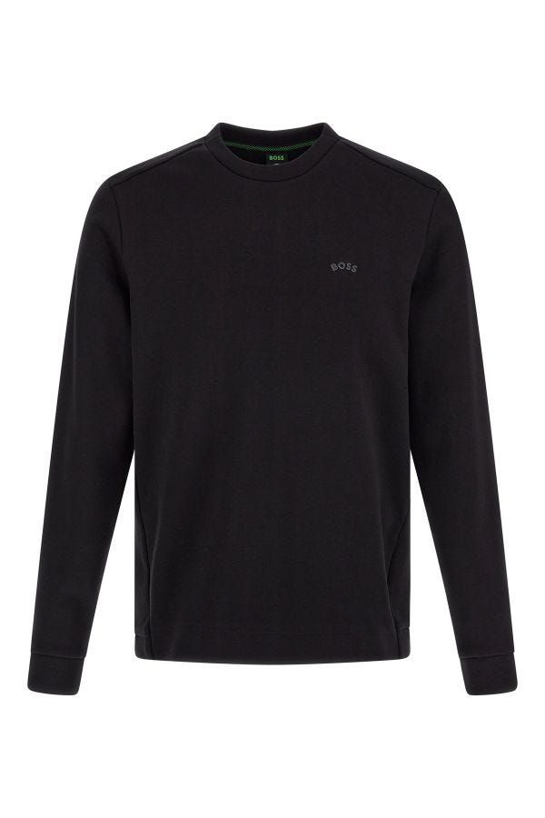 - Elegant Black Cotton Round Neck Sweatshirt