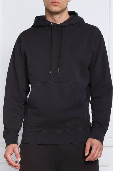 - Elegant Dark Blue Cotton Hooded Sweatshirt