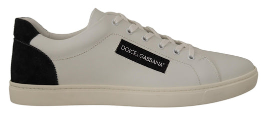 - Elegant White Leather Low Top Sneakers