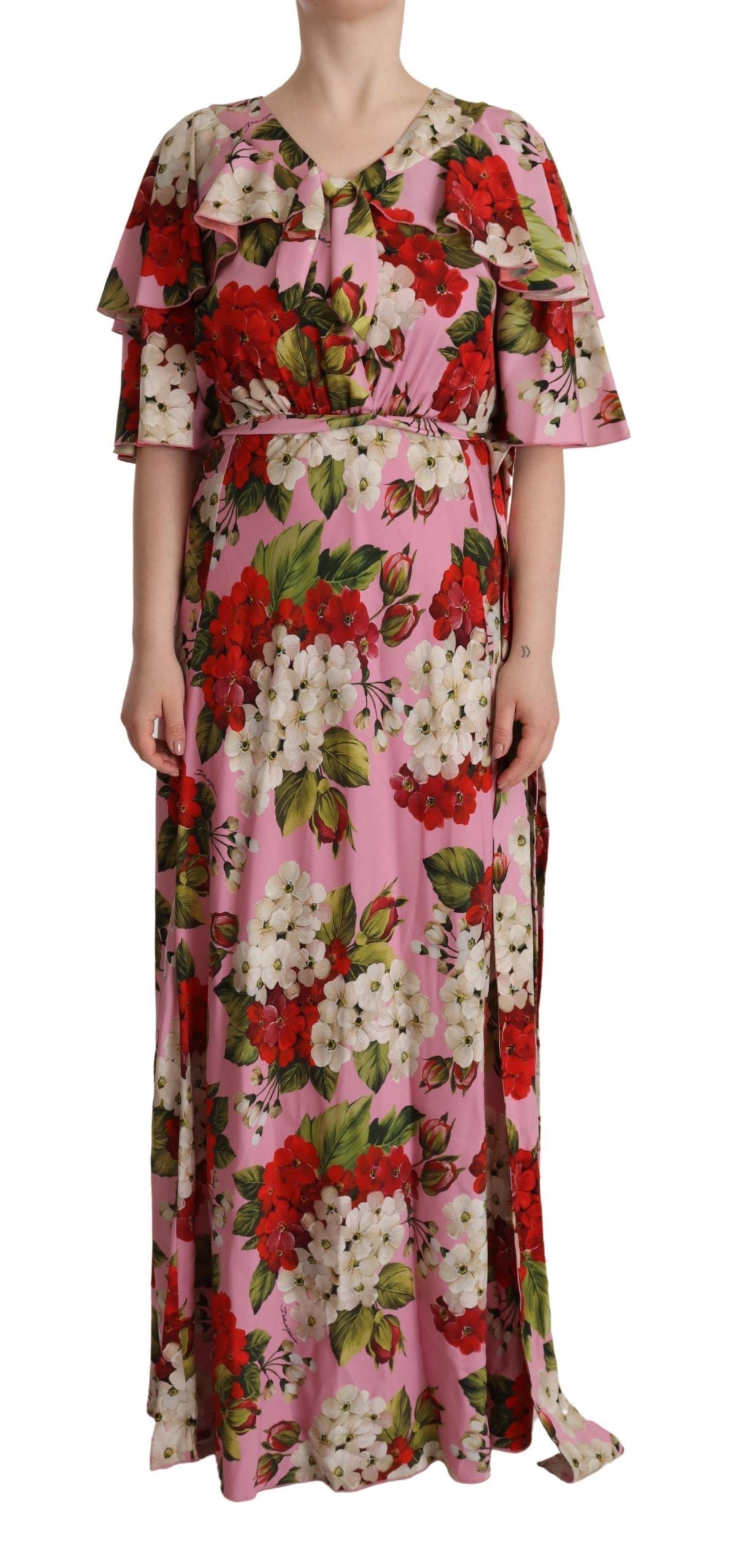 - Enchanting Floral Silk Maxi Dress