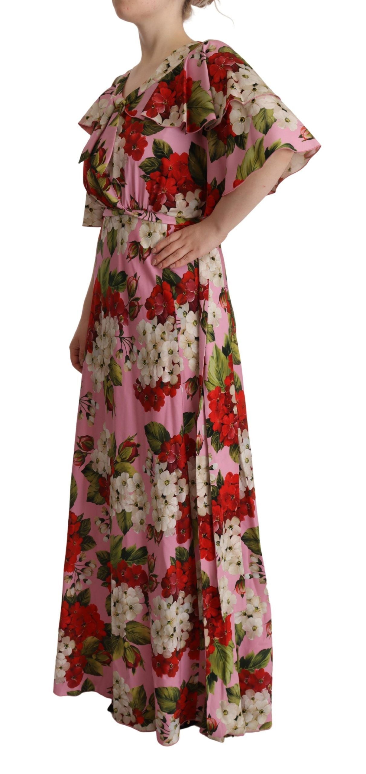 - Enchanting Floral Silk Maxi Dress