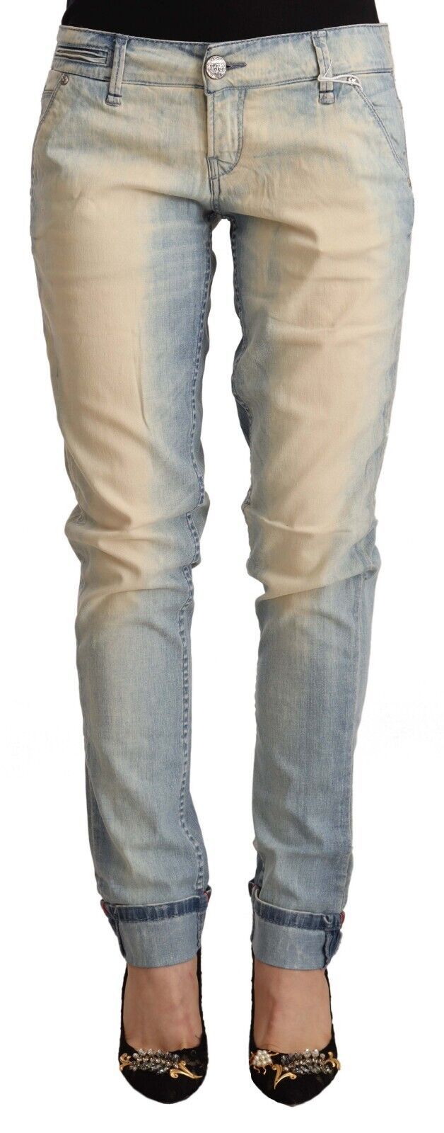 - Chic Light Blue Skinny Cotton Jeans