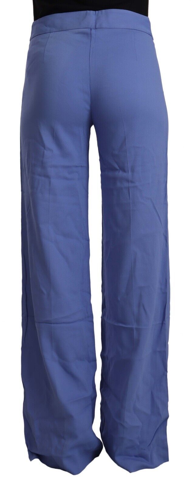 - Chic Wide-Leg High Waist Blue Trousers