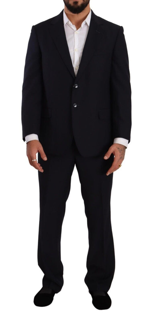 - Exquisite Blue Two-Piece Suit with Deconstructed Blazer