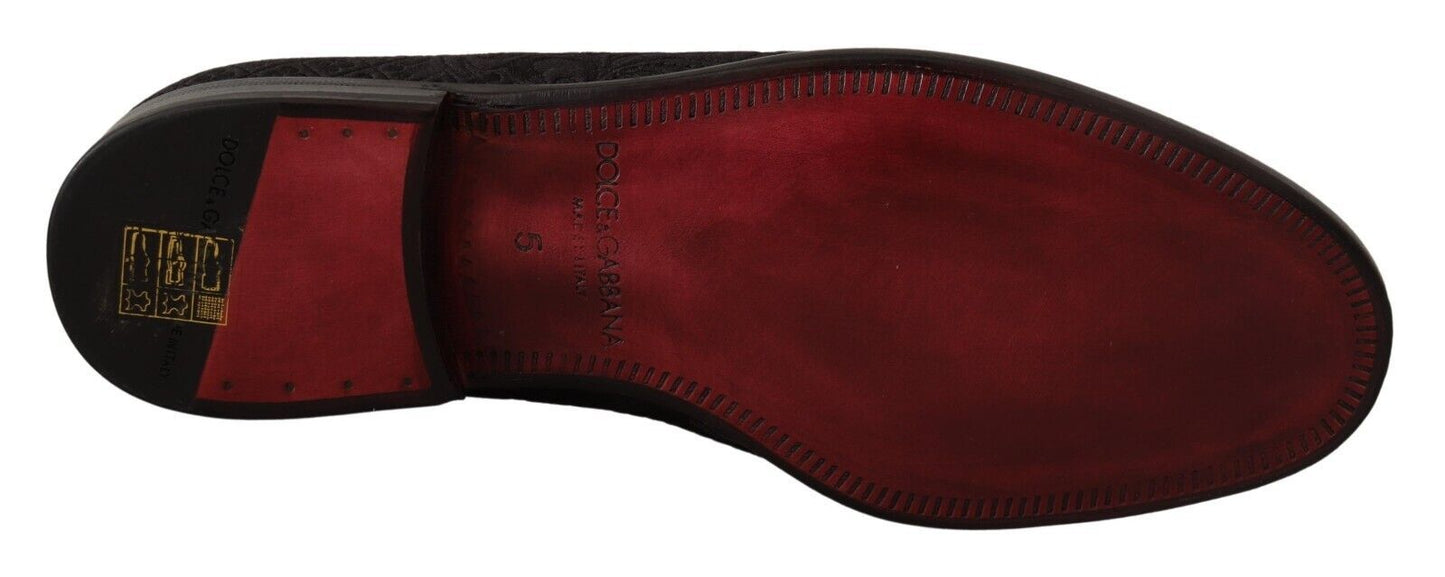 - Black Floral Brocade Slippers