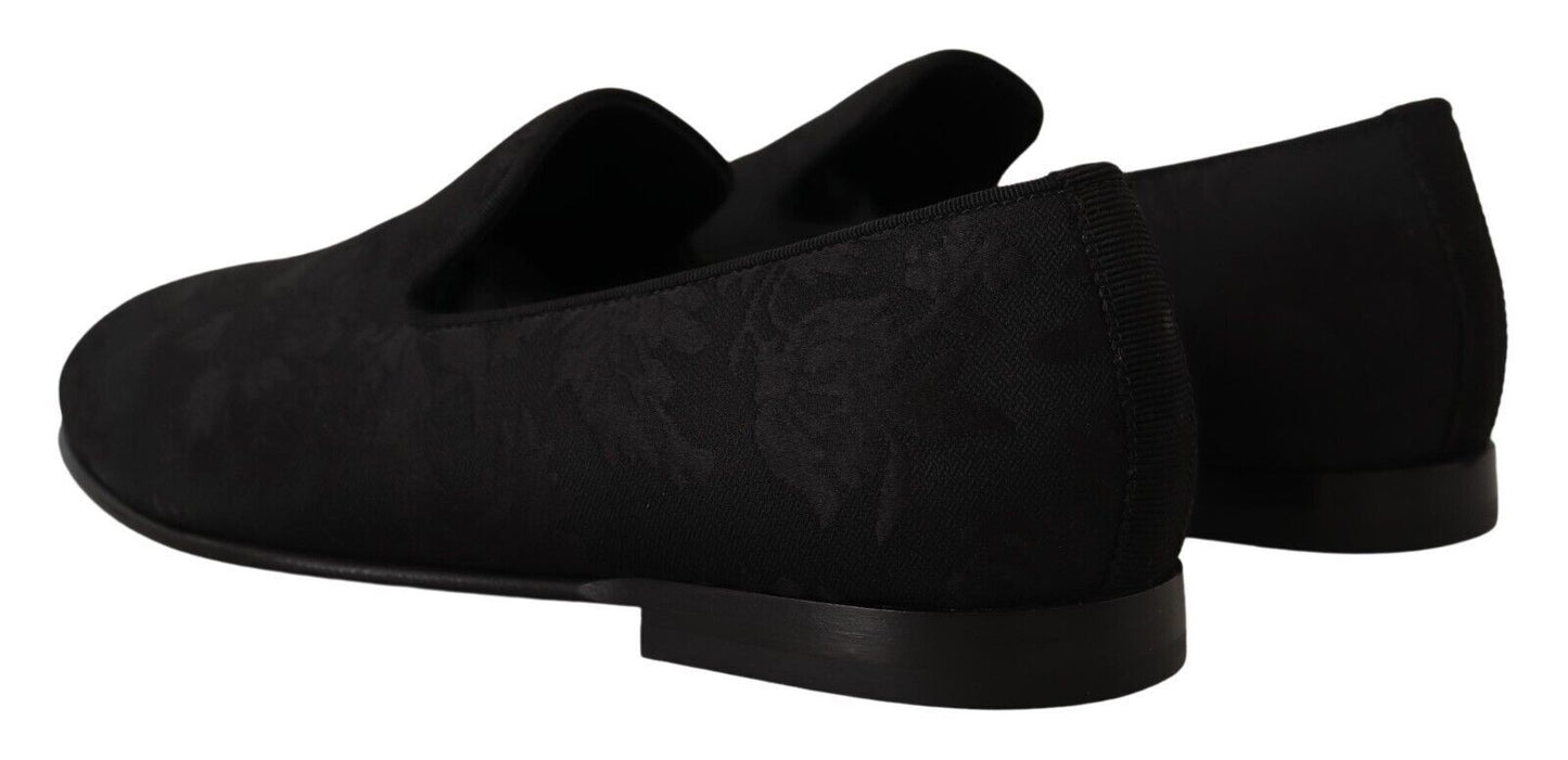 - Elegant Jacquard Slide On Loafers Flats