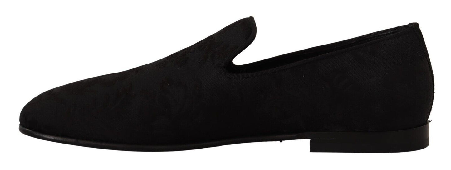 - Elegant Jacquard Slide On Loafers Flats