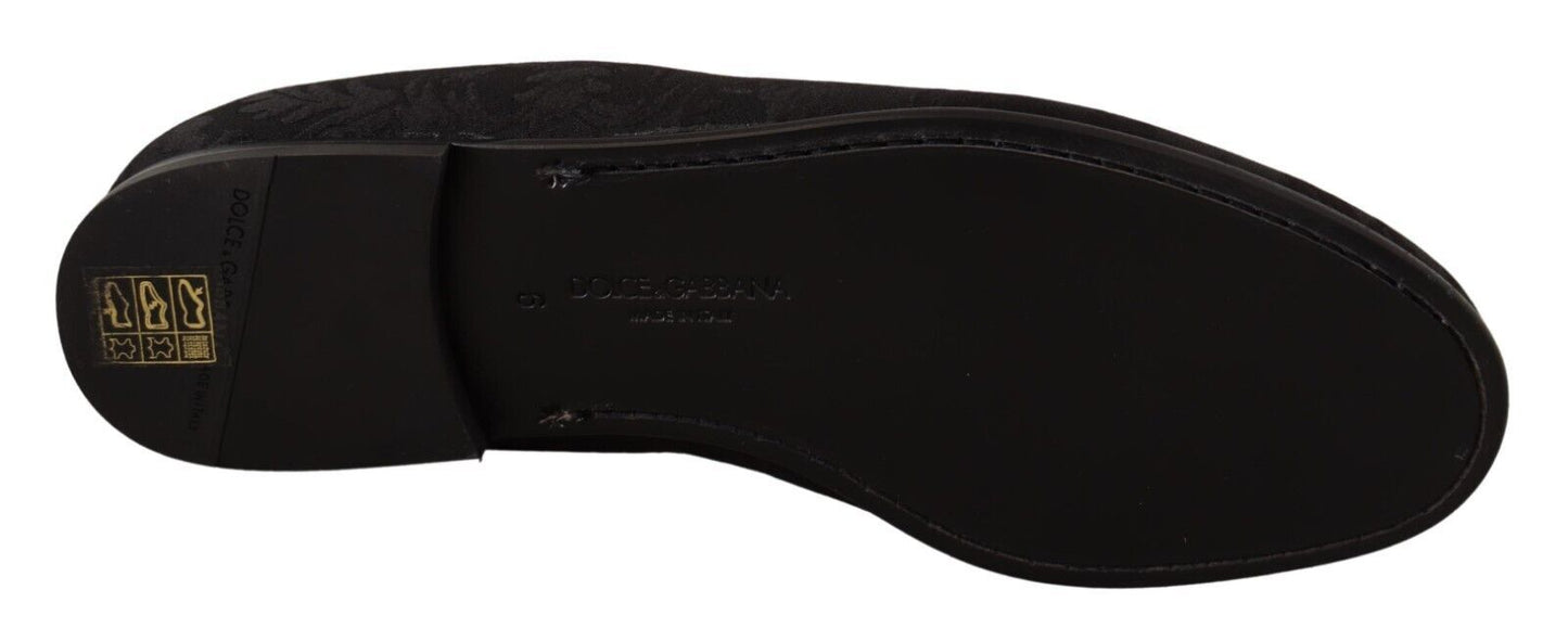 - Elegant Jacquard Slide On Loafers Flats