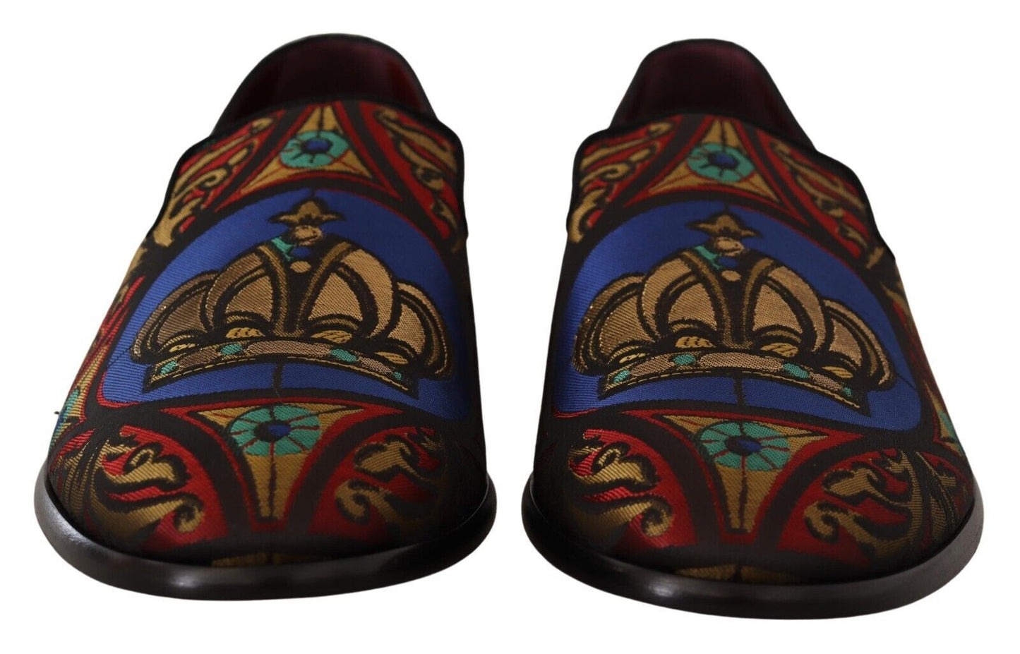 - Multicolor Jacquard Slide-On Loafer Slippers