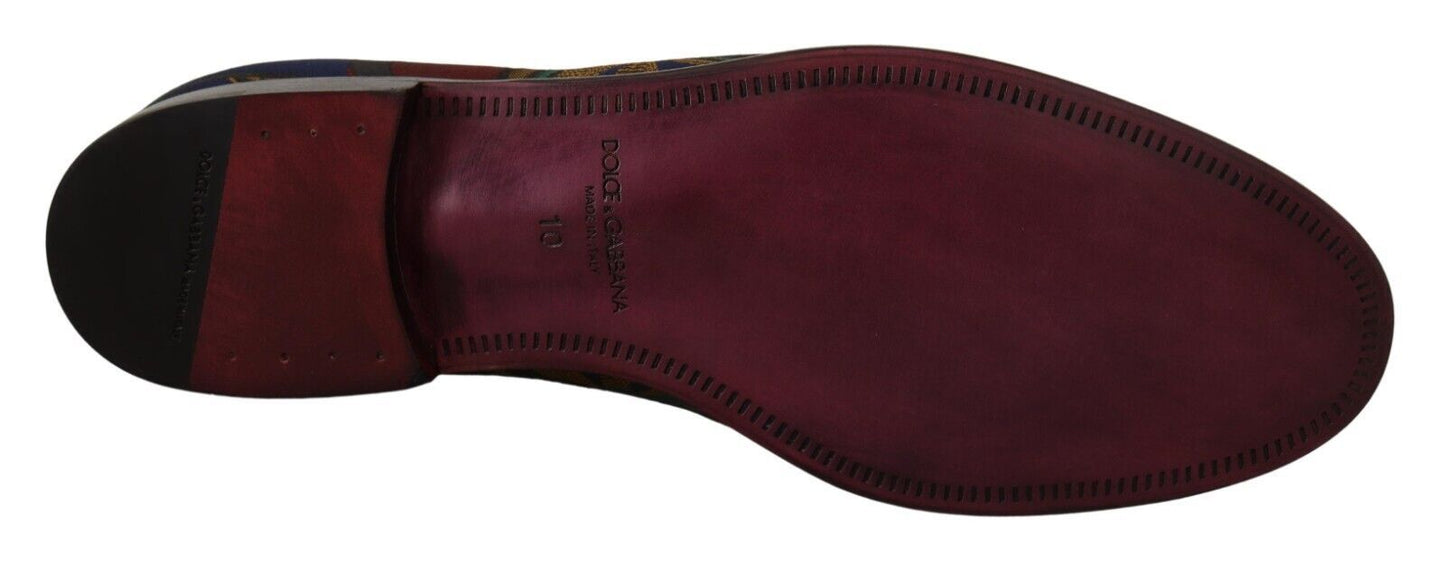 - Multicolor Jacquard Slide-On Loafer Slippers