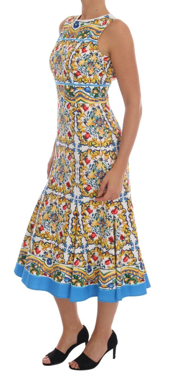 - Majolica Print Midi Sheath Dress