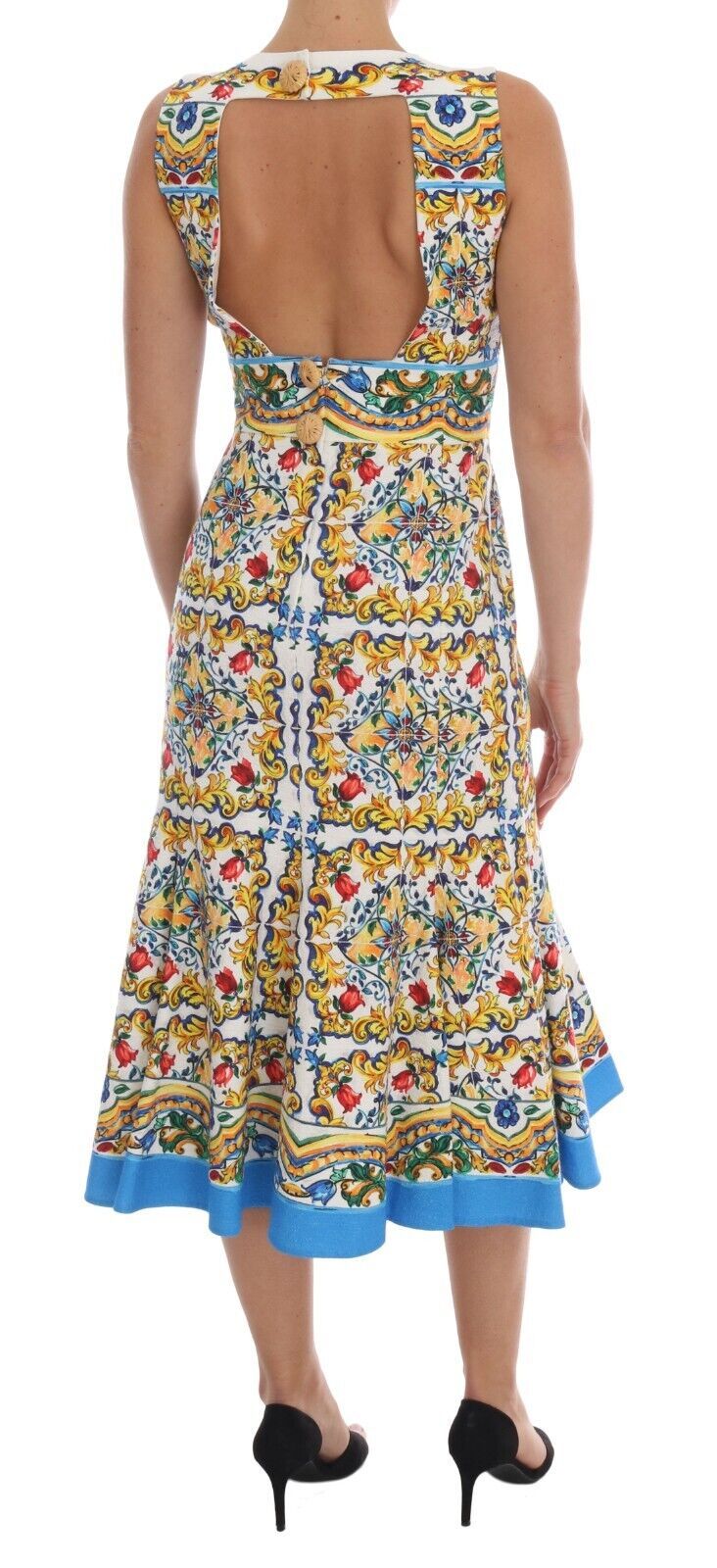 - Majolica Print Midi Sheath Dress